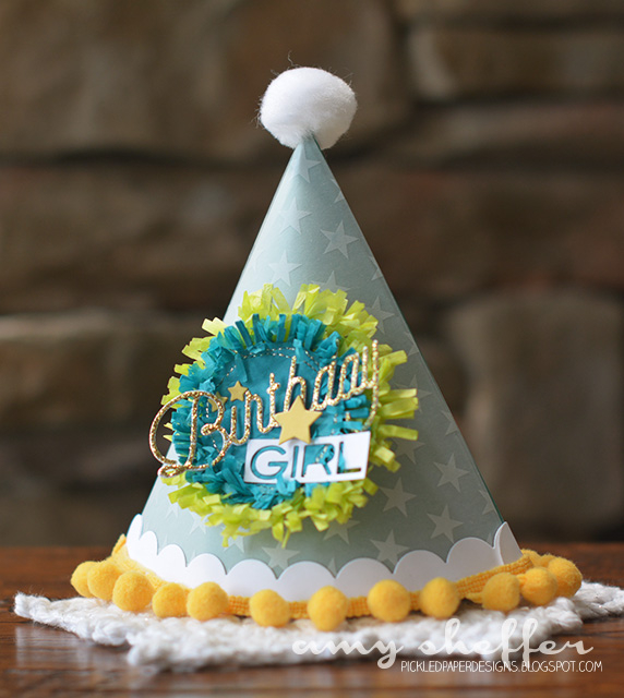 DIES: Party Hat, Party Hat Trims, <br />
<br />
PAPER: white, Tropical Teal, Harvest Gold<br...