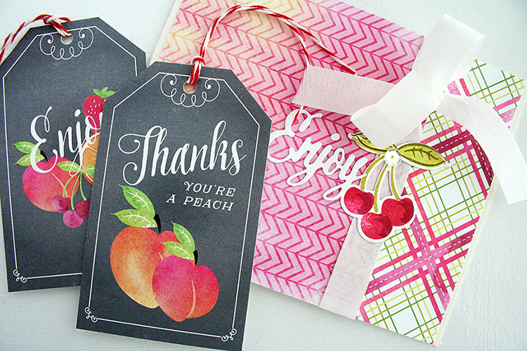 STAMPS: Still Life: Summer<br />
INK: Pure Poppy, Scarlet Jewel, Simply Chartreuse, Ripe...