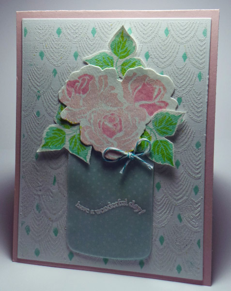 Stamp Sets:<br />
The Sweet Life (floral), Out of the Box (text) and Background Basics:  Art...