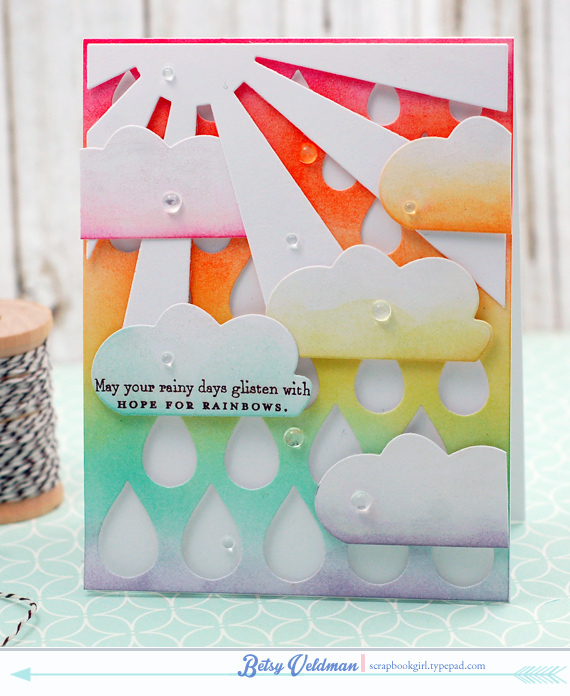stamps: rainy day sentiments<br />
ink: pure poppy, orange zest, summer sunrise, limeade ice,...