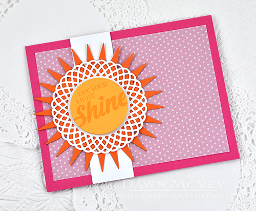 Paper: stamper's select white, summer sunrise, orange zest, raspberry fizz, bitty dot...