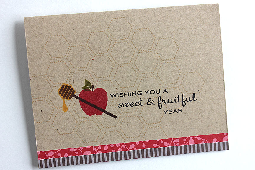 size: 5 1/2&quot; x 4 1/4&quot;<br />
<br />
stamp: L&#039;shanah Tovah, Happy Hexagons<br />...