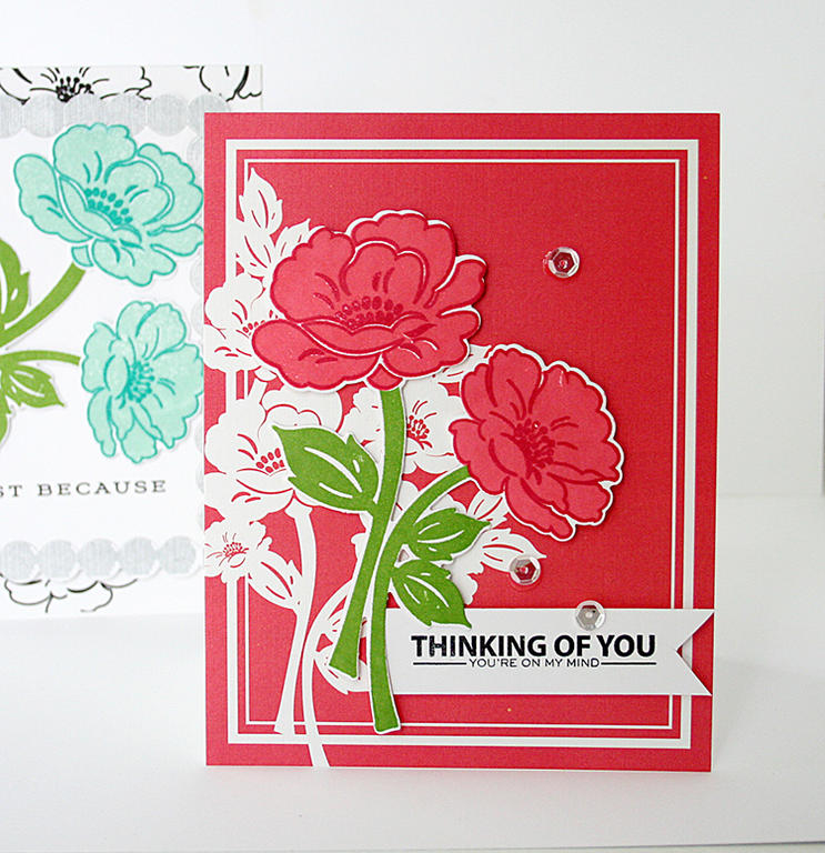 STAMPS: Vintage Linens, Perfect Pairing<br />
INK: New Leaf, Berry Sorbet, Pure Poppy<br />...
