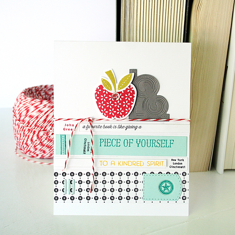 STAMPS: Bibliophile, Background Basics: Twinkle, Apple Prints<br />
INK: Tropical Teal, Pure...