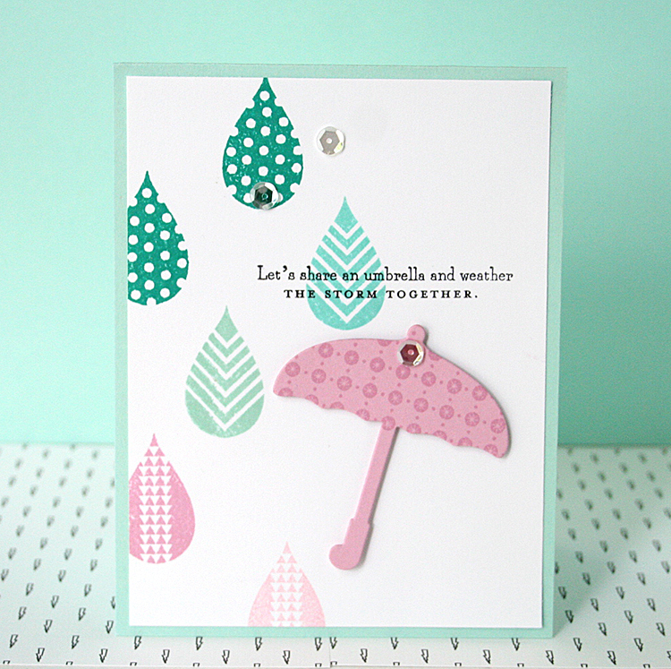 STAMPS: Rainy Day Sentiments, Background Basics: Twinkle<br />
INK: Tropical Teal, Hawaiian...