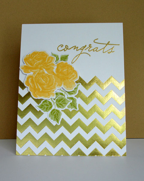 Yellow Roses and Luxe Foil Background