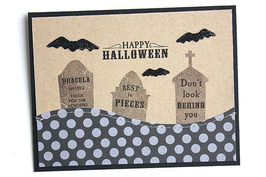 size: 5 1/2" x 4 1/4"<br />
<br />
stamps: Haunted Headstones<br />
<br />
ink:...