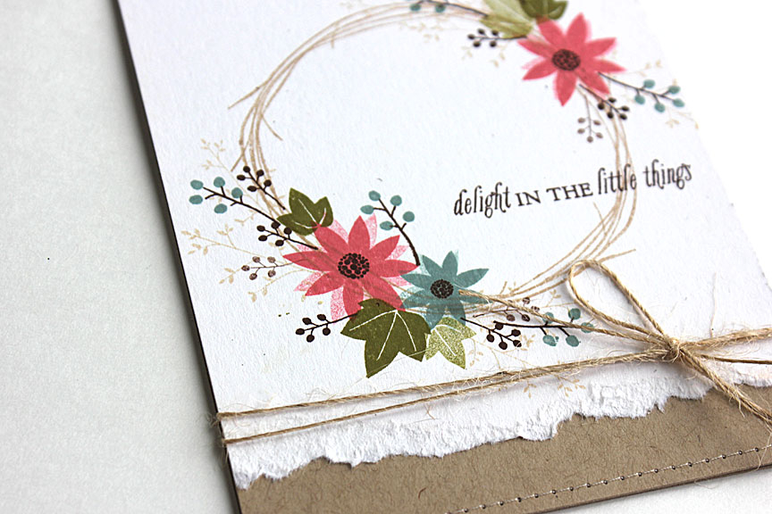 size: 4 1/4" x 5 1/2"<br />
<br />
stamps: Twig Wreath<br />
<br />
ink: Dark...