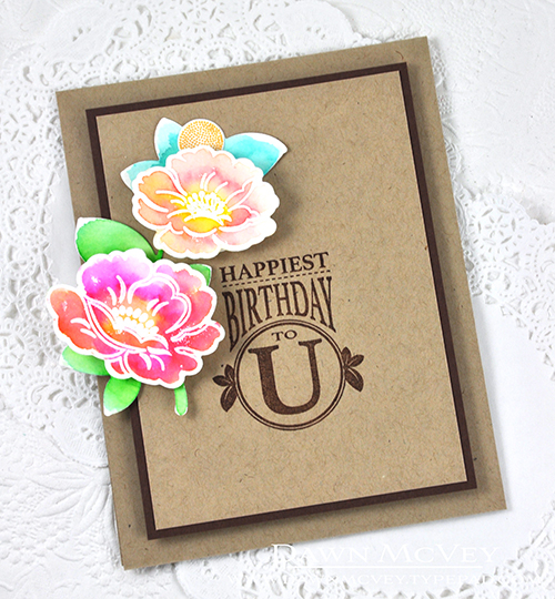 Paper: kraft, dark chocolate, watercolor card stock<br />
Stamps: Fall Florals, Vintage...