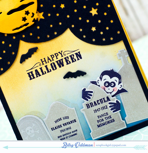 stamps: haunted headstones, make it market mini kit: halloween pin-ups<br />
ink: soft stone,...