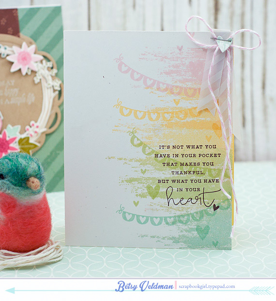 stamps: choose joy, brushed off<br />
ink: sweet blush, harvest gold, spring moss, aqua mist,...