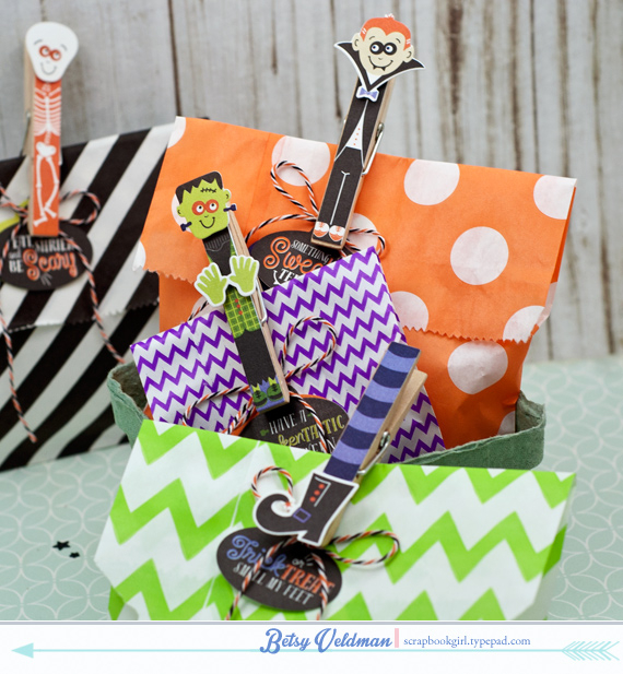 all supplies from the make it market mini kit: halloween pin-ups