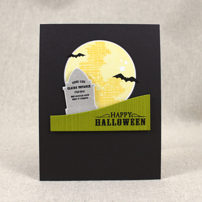 Stamps: Haunted Headstones (available August 15th), Full Moon, Ombre Builders - Papertrey Ink<br...