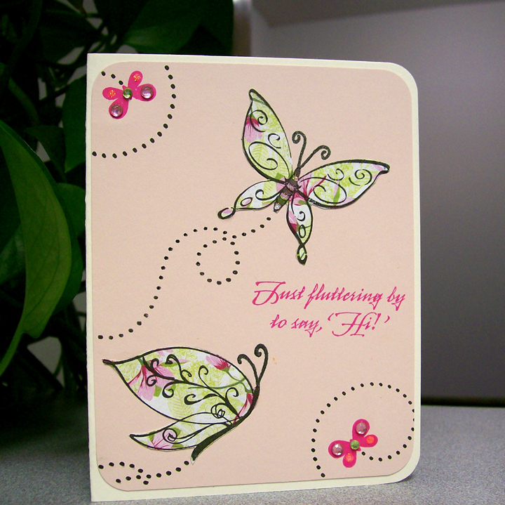 This was my first attempt at paper piecing.<br />
Paper:  PTI Vintage Cream and Sweet Blush,...