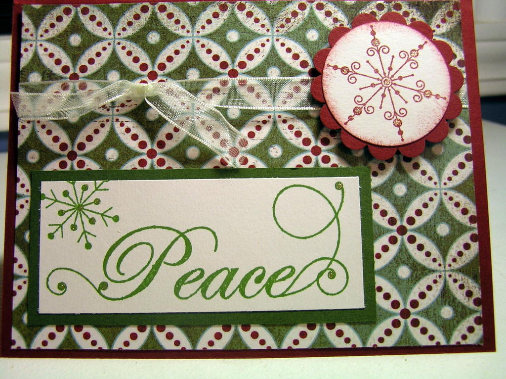 My 2nd PTI card.   I cannot wait to get a new embossing gun... that PEACE would looked sweet if...