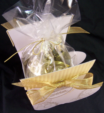 Silent Night Stocking Stuffer top<br />
This elegant Christmas stocking holds a delicious bag...