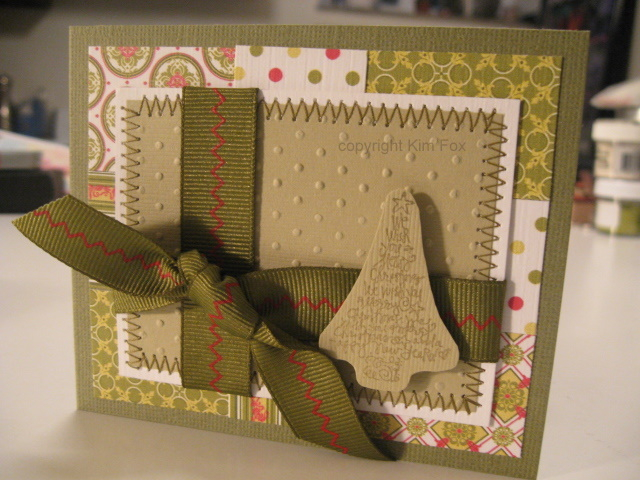 Here&#039;s a little holiday card. I used the PTI holiday sample paper.  I also used a sketch...