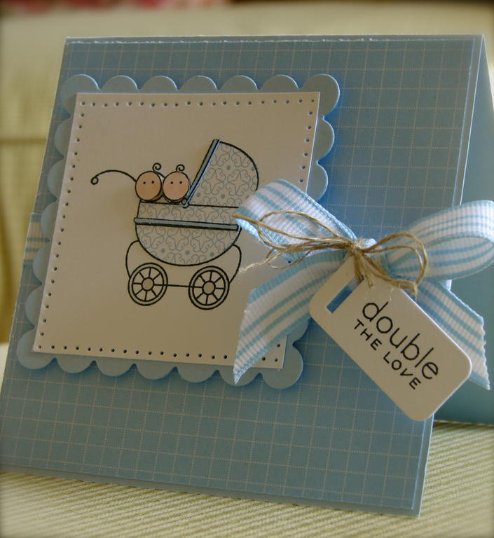 A friend just had twins, and lucky me, I had the perfect stamp set for the job already WAITING...