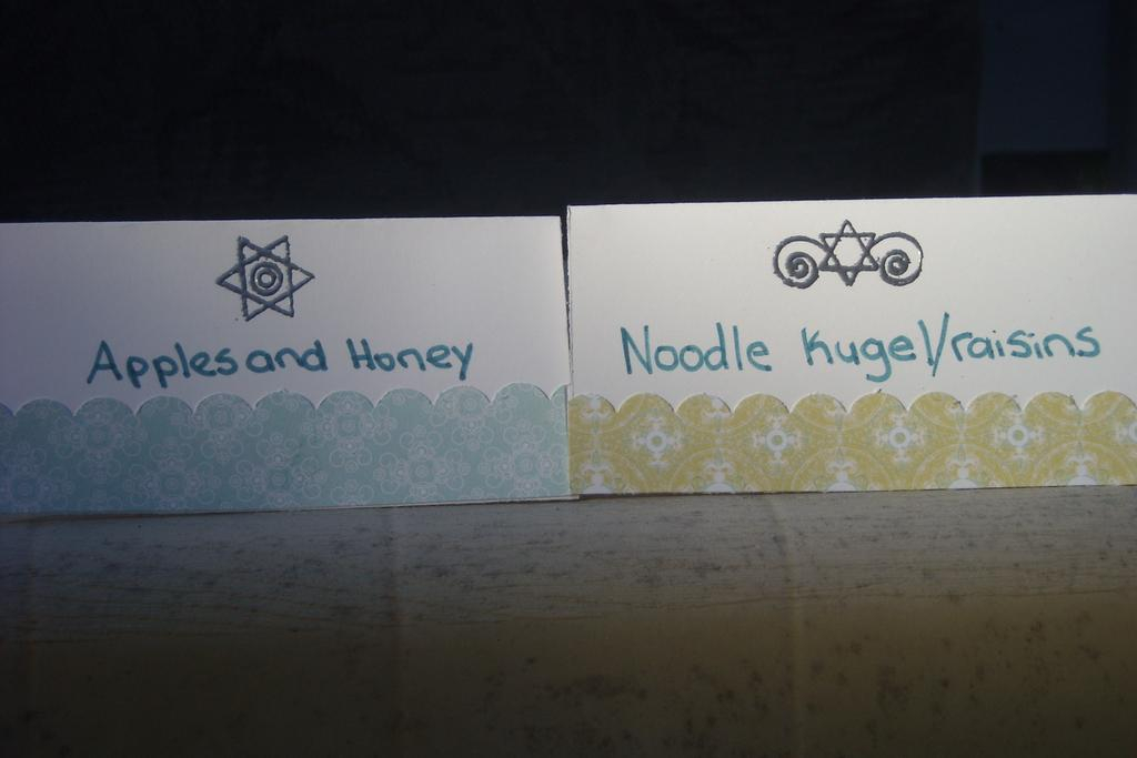 Placecards for food