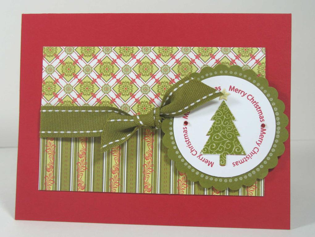 Stamps:  2008 Holiday Tag Collection, Borders and Corners Circle<br />
Ink:  Ripe Avocado, Pure...