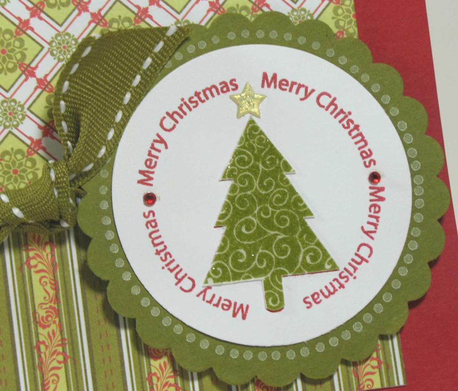 Stamps:  2008 Holiday Tag Collection, Borders and Corners Circle<br />
Ink:  Ripe Avocado, Pure...