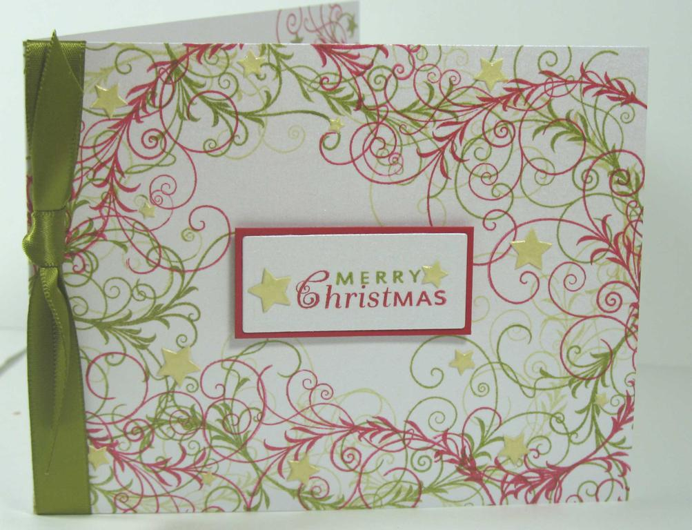 Stamps:  Silent Night<br />
Ink:  Spring Moss, Ripe Avocado, Pure Poppy<br />
Paper:  White...