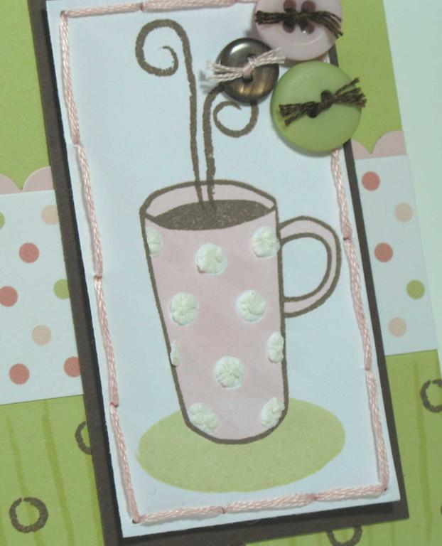 Stamps:  Warm Happiness<br />
Ink:  Dark Chocolate, Spring Moss, Sweet Blush<br />
Paper:...