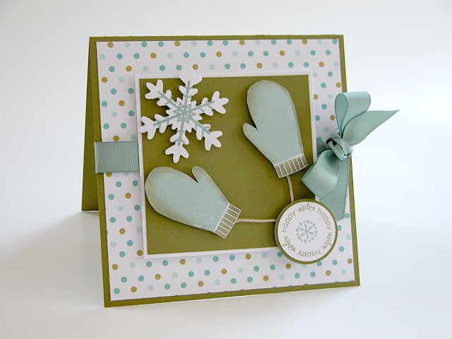 Stamps: Snowfall, Snowfall Additions<br />
Paper: Ripe Avacado, Stampers Select White, Polka...