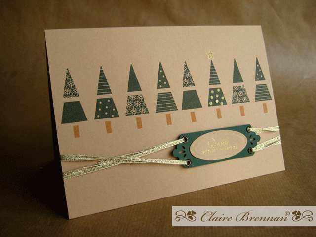simple card with Merry and Bright