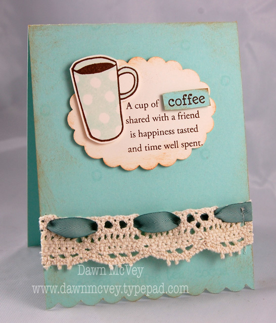 Paper: aqua mist, vintage cream<br />
Stamps: Warm Happiness<br />
Ink: aqua mist, dark...