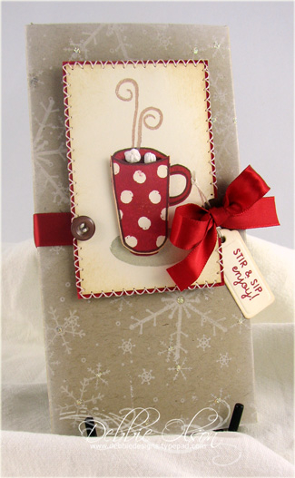 I created a card with a box in the front cover for holding a cocoa packet. *I'm working on...