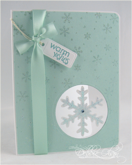 Stamps: Snowfall and Snowfall Additions<br />
Cardstock: Aqua Mist, Vellum, and Stampers Select...