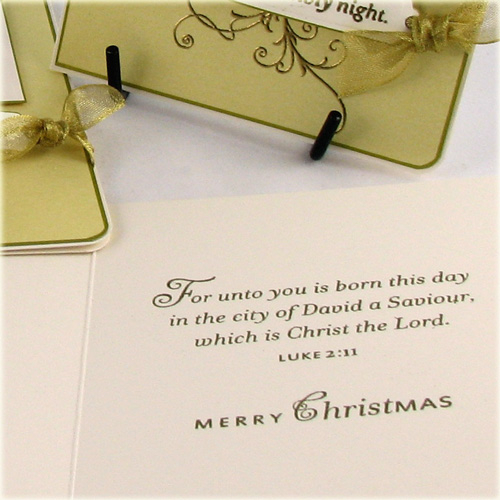 Inside sentiment of O Holy Night card<br />
<br />
Stamps: Silent Night<br />
Supplies per...