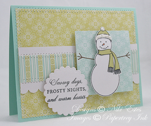 Recipe<br />
Stamps: Made of Snow (Papertrey Ink)<br />
Cardstock: white shimmer, aqua mist,...