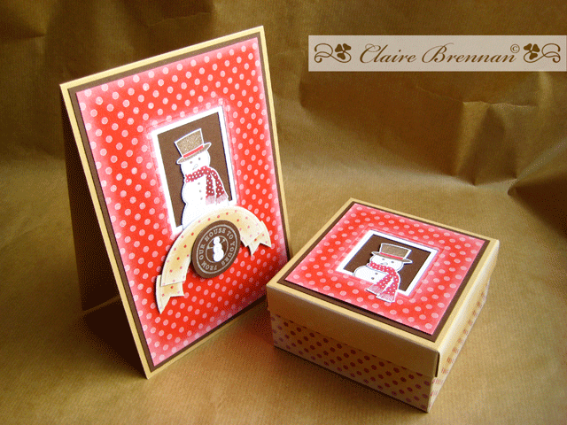Snowball gift box and card for polka dot parade