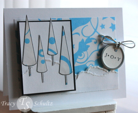 Frosty holiday card using the trees from Made of Snow.