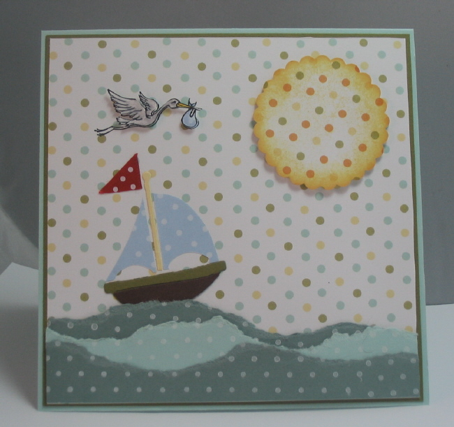 Here&#039;s some polka dottas!  I stamped Polka dot Basics on the blues, then tore them for...