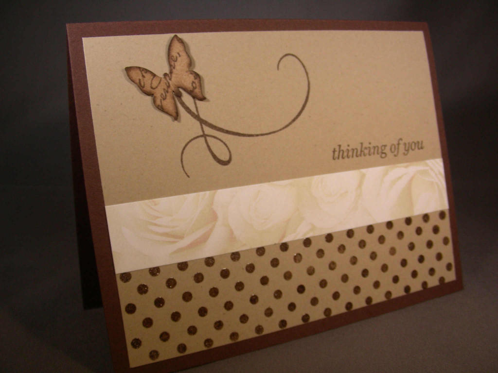 I love polka dots, butterflies, and the color brown!!  This was a fun card to make.  Check out...