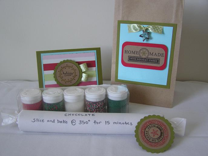 Sprinkles and kraft gift bag from Target.  I'll post some recipes for the cookie dough on...