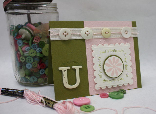 Stamps:  Out of the Box<br />
Ink:  Ripe Avocado, Sweet Blush<br />
Paper:  Sweet Blush,...