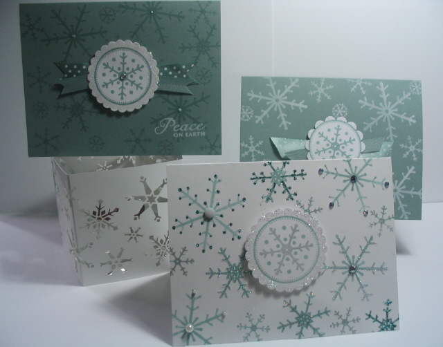 I made these 3 cards in less than 1 hour- well, I still have lots of glitter to clean up, lol!...