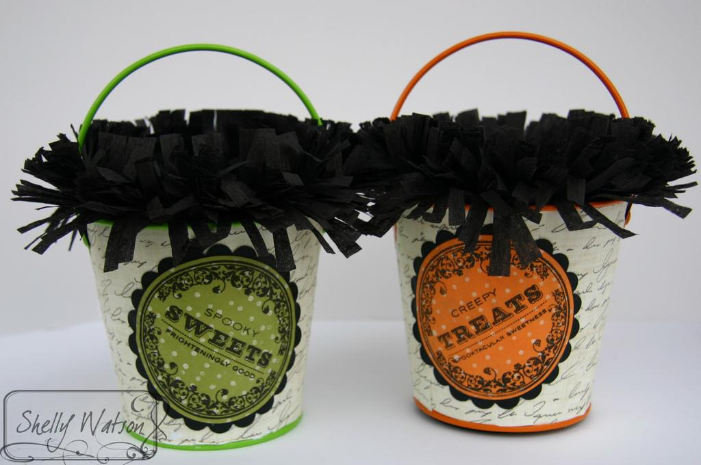 Halloween buckets to carry several Treat Containers