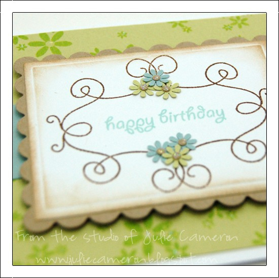 I wanted to post a close up so you could see that I glittered the background flower centers and...