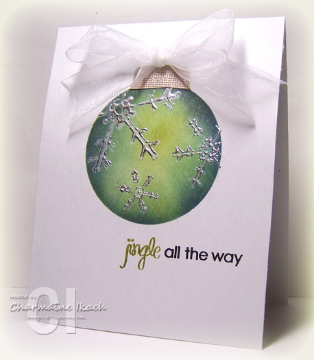 I punched a circle using a Mega Circle punch then placed it over the card.  I sponged Kiwi Kiss,...