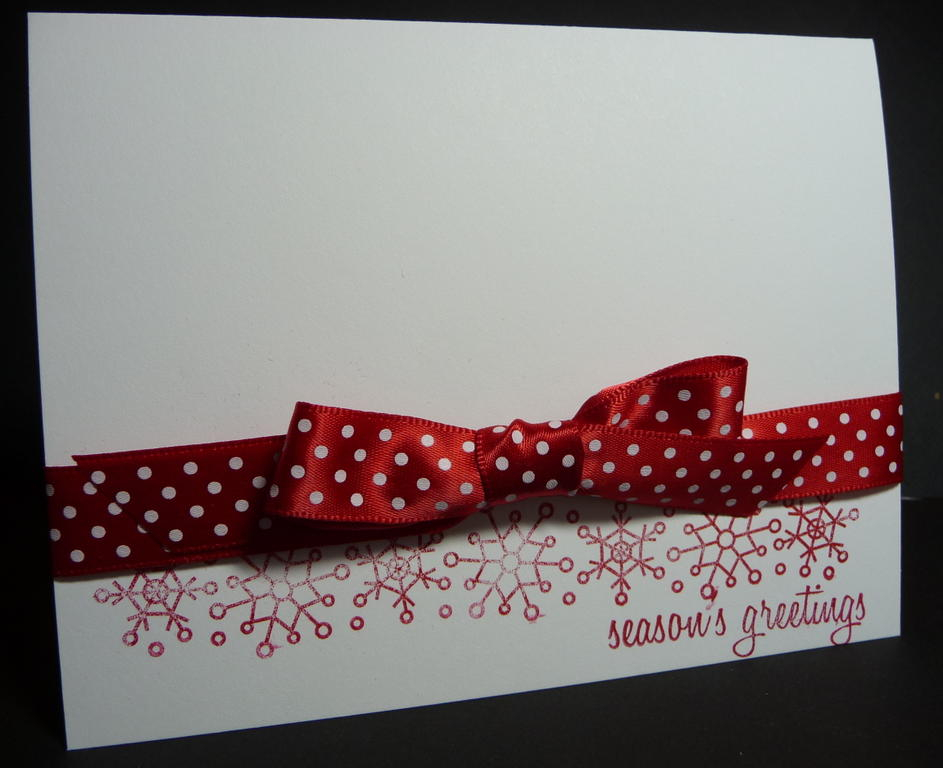 Simple Christmas card using pure poppy and rustic snowflakes.