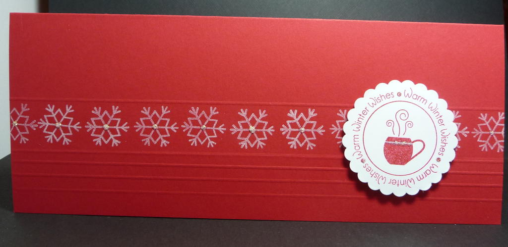 Simple Christmas card using holiday tags.  It fits in a business size envelope.