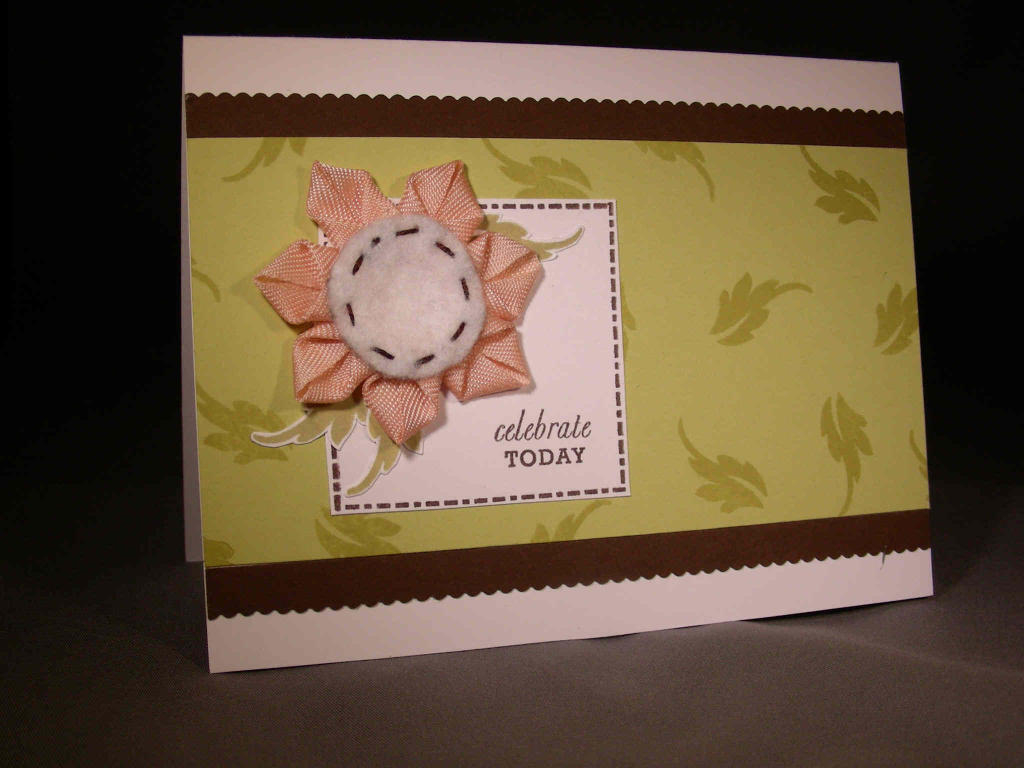 I really like how this ribbon flower turned out for the Nov. Blog Hop (where we were to make our...