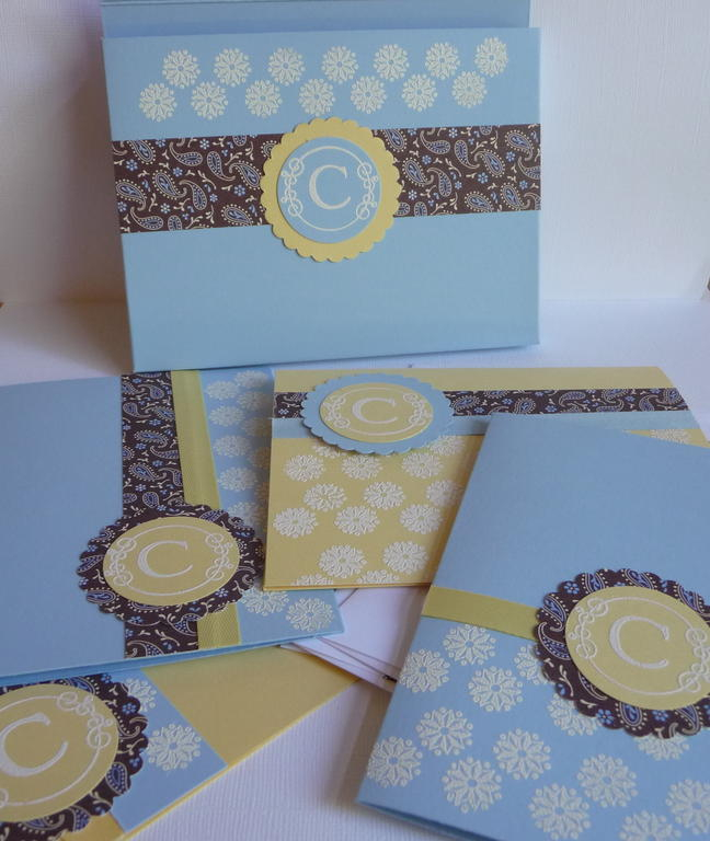 Notecard box and matching notecards.  An excellent Christmas gift!  I used spring rain and lemon...