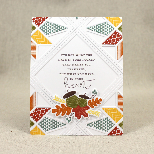 Stamps: Quilted: Autumn, Choose Joy - Papertrey Ink<br />
Cardstock: White<br />
Ink: Dark...