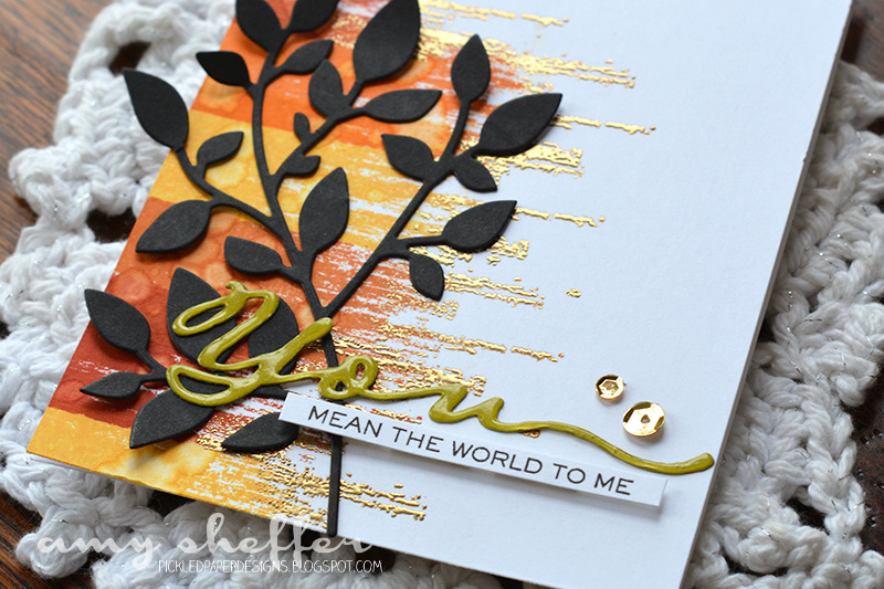 STAMPS: Brushed Off, Scripted<br />
DIES: Branching Out, Scripted<br />
INK: Summer Sunrise,...